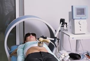 woman undergoing laser treatment